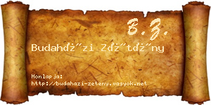 Budaházi Zétény névjegykártya